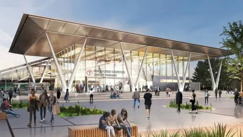 Artist's impression of Cardiff Parkway railway station