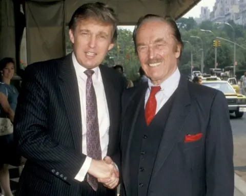 Getty Images Donald Trump and his father Fred Trump pictured in July 1988 at The Plaza Hotel in New York City