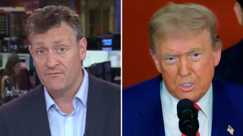 A composite image. Joe Inwood (left) and Donald Trump (right).