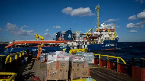 AFP/Getty Sea-Watch 3 afloat in the Mediterranean