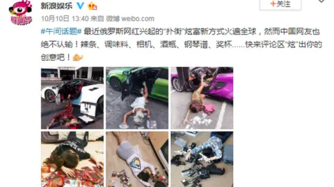 Sina Weibo Russians and Chinese doing the #fallingstarschallenge