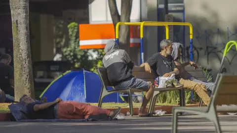 Homeless men in São Paulo