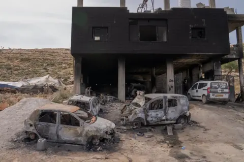 The garage and home of Mohamed Abu Aliya, torched by settlers in two separate attacks that weekend.