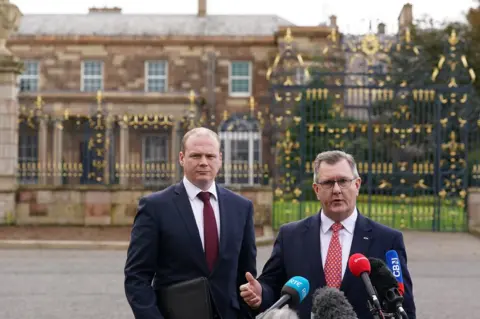 PA Media Gordon Lyons and Sir Jeffrey Donaldson