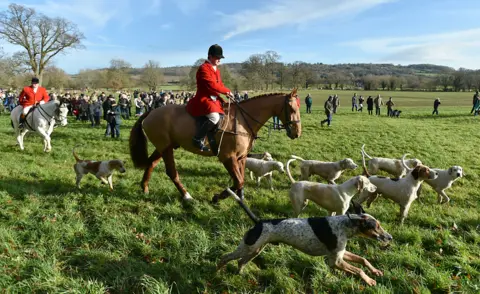 Getty Images The Avon Vale hunt getting under way on Boxing Day, 2017