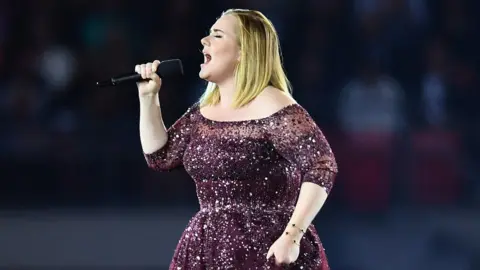 Getty Images Adele performing at Wembley Stadium on 28 June 2017