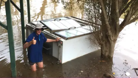 Karl Sprogis Karl Sprogis wading through water