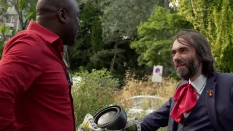 Laurène Casseville/BBC Cédric Villani (R) switched from the president's party to the greens two years ago