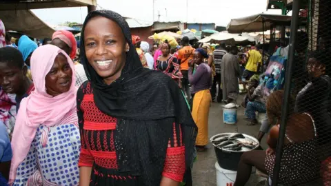 Hadi Khadiata Diop in fish market