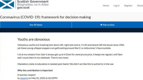 Scottish government troll post