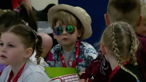 Children in holiday clothes