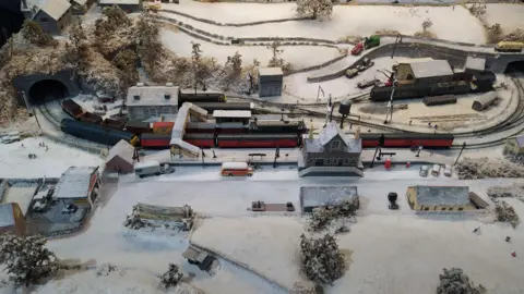 Severn Valley Railway Model railway covered in snow