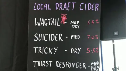 BBC cider board at Otter brewing's tent
