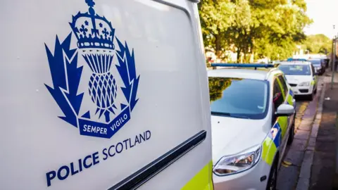 Getty Images Police Scotland logo on van