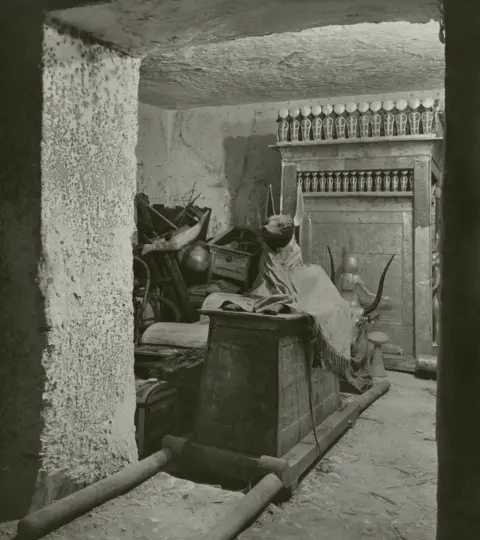 Harry Burton/Griffith Institute, Oxford University A storeroom known as the Treasury, inside Tutankhamun's tomb