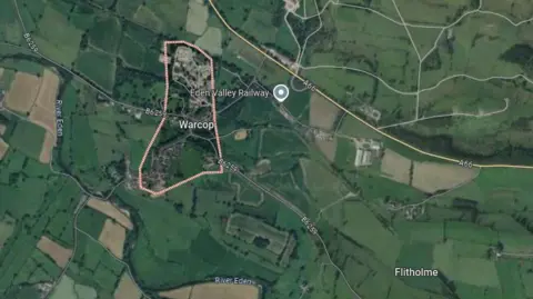 Google An aerial map of the Warcop area