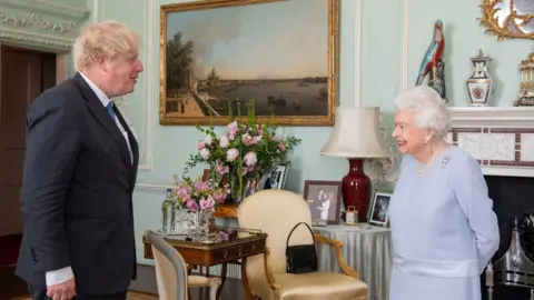 Getty Images Boris Johnson and the Queen