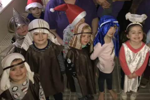 Tynemouth Nursery Children dressed up for a nativity