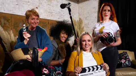 Channel 4 Sarah (right) and her colleagues had to script and direct a porn film