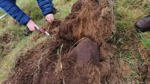 Templebreedy 'Save Our Steeple' grave marker stone at St Matthew's Templebreedy Church
