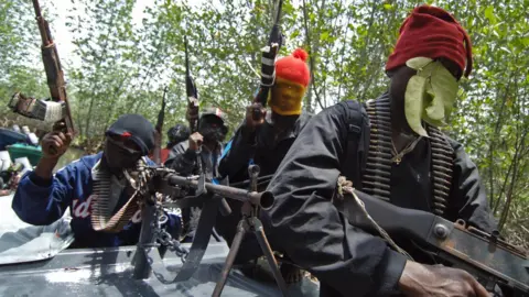 AFP Niger Delta militants pictured in 2007