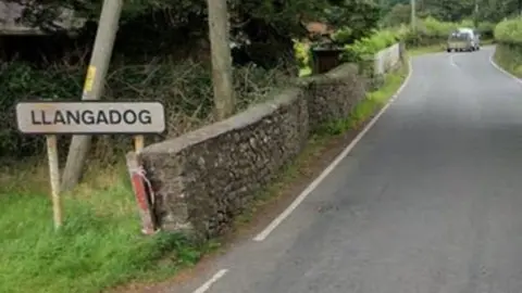 The crash happened in Llangadog, in Carmarthenshire