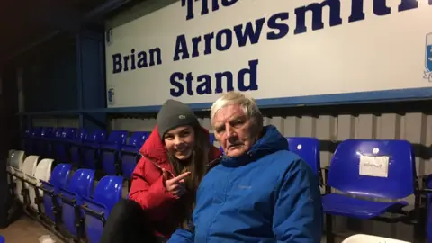 Photo supplied Brian poses in the Brian Arrowsmith Stand