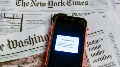 Getty Images a phone displays the alert