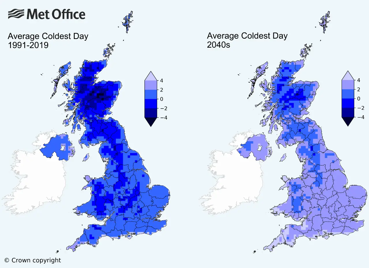 Climate Change Snowy UK Winters Could Become Thing Of The Past    115816819 Ametoffice Avg Temp 2019 2040 Nc .webp