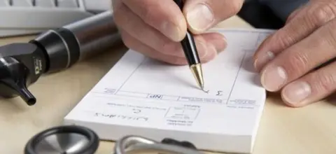 Science Photo Library GP writing prescription