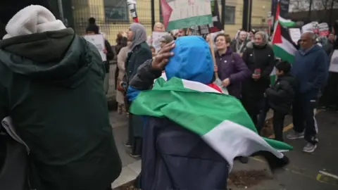 Protest held outside Barclay Primary School on Thursday