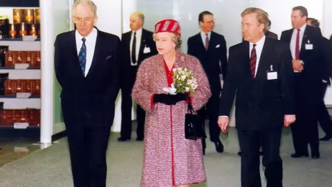 MAG London Stansted Airport Queen Elizabeth II at Stansted Airport in 1991