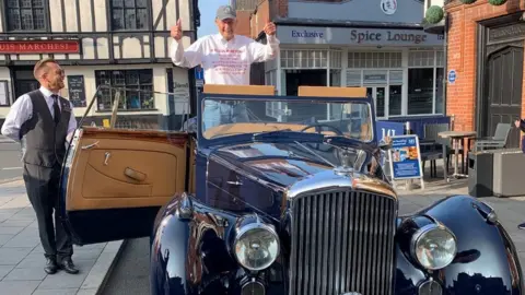 Jane Kohler Malcolm Metcalf and a Bentley