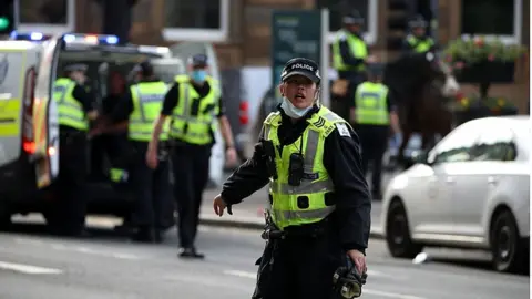 PA Media Police officer in Glasgow