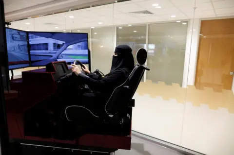 Reuters A driving lesson at Saudi Aramco Driving Center in Dhahran