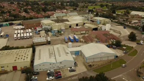 BBC Bird's eye view of Banham Poultry