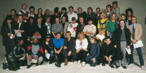 Brian Aris/Band Aid Group shot of Band Aid 1984