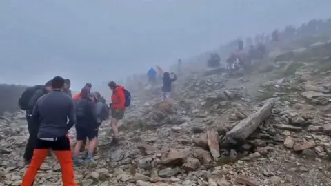 Snowdon Mountain Community The summit and queue