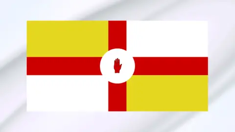 An artistic impression of the "proposed new flag for Northern Ireland" based on a design suggested in the 1995 memo