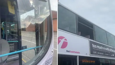 First Doncaster Damage to buses