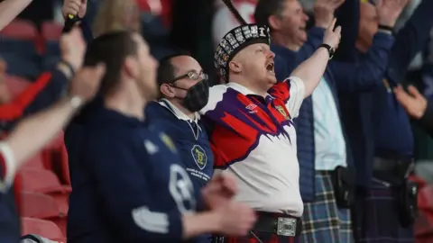 Reuters Scotland fans at England v Scotland at Wembley on 18 June 2021