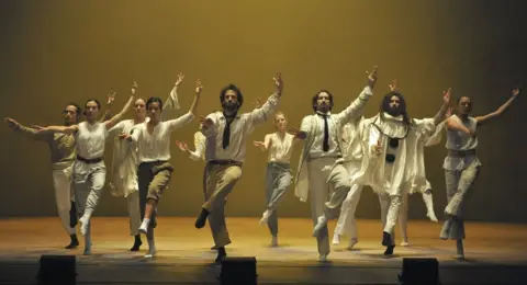 Getty Images Artists perform in Sun a production of Hofesh Shechter company