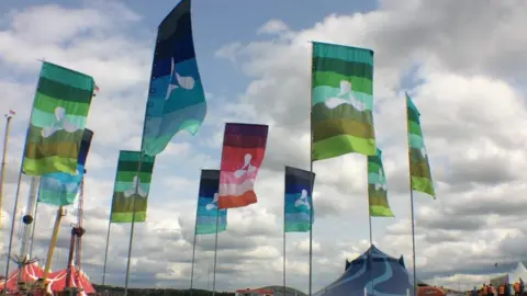 BBC Creamfields festival flags