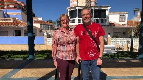 Family photo Pauline and Peter Dunkley on holiday in Spain