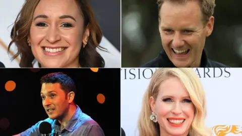 Getty Images Dame Jessica Ennis-Hill, Dan Walker, Jon Richardson and Lucy Beaumont