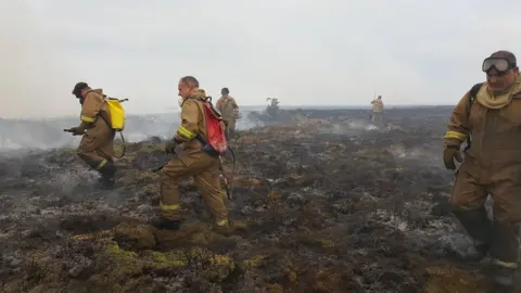 Balintore Fire Station Crew from Balintore Fire Station at wildfire