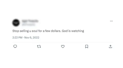 Screenshot of a tweet accusing Mr Seguya of "selling his soul for a few dollars"