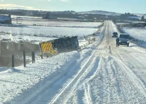 Fubar News Overturned ambulance