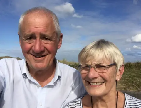 Supplied Christine Moon, pictured here with her partner Geoff