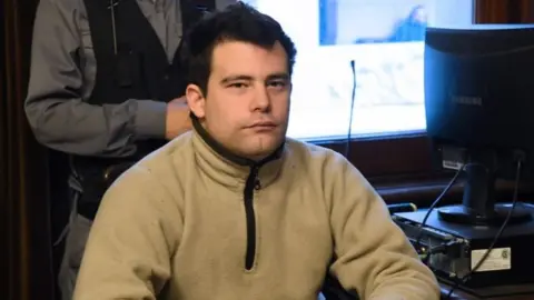 AFP This picture released by Telam shows Gabriel David Marino, 25, accused of being co-author of murdering in 2015 trans activist Diana Sacayan